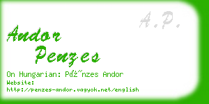 andor penzes business card